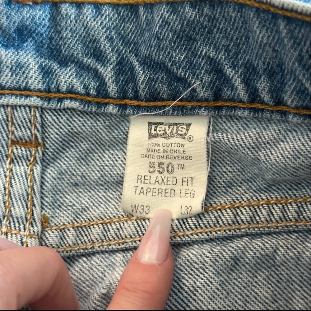 Vintage Orange Tab Levis 550 Mens 33x32 Relaxed Tapered Light Wash Denim - Picture 6 of 6